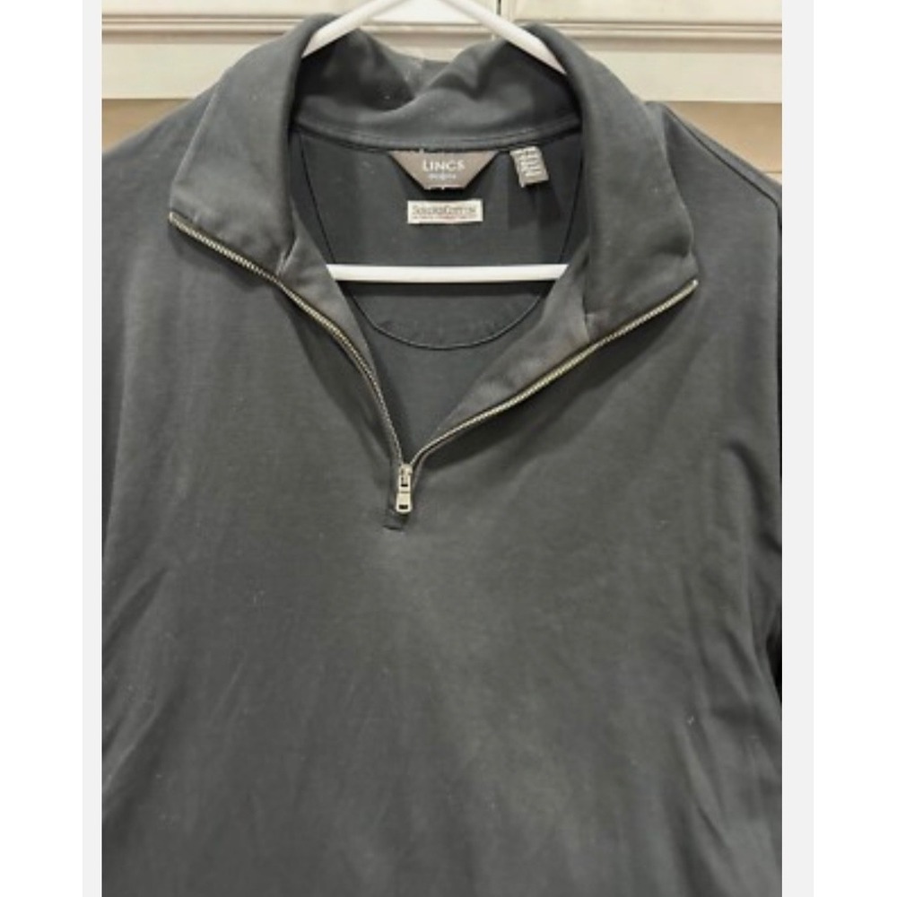 lincs sueded cotton quarter zip black xl long‎ sleeve